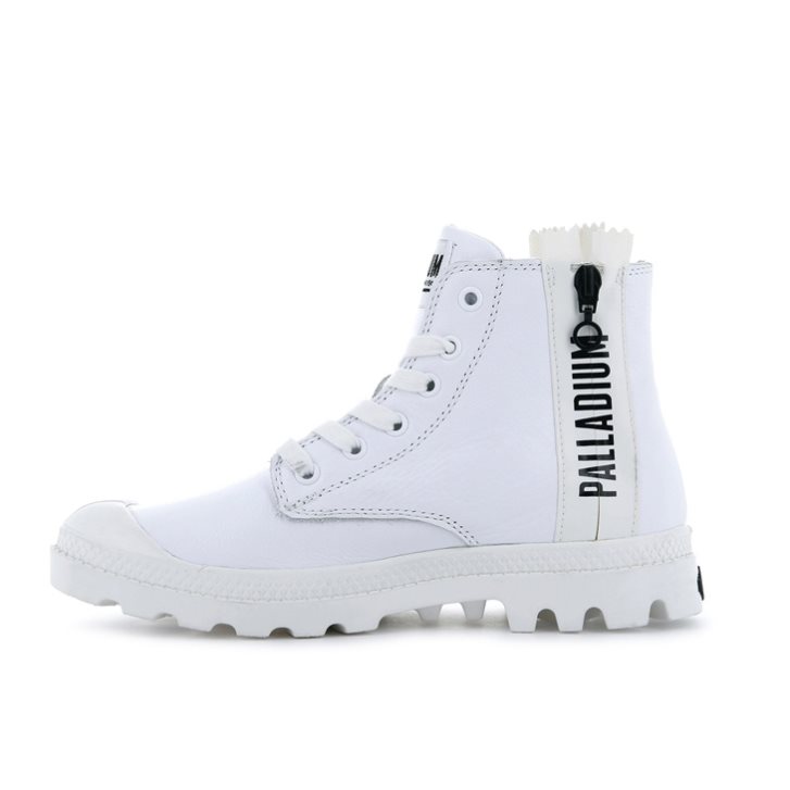 Dámské Boty Palladium Pampa Ubn Zips Leather Bílé | CZ WUV-56A